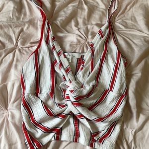 Twist Striped Crop Top